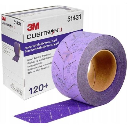 3M Cubitron II Hookit Clean Sanding Sheet Roll 737U, 70 mm x 12 m, Multihole, 120+, 51431