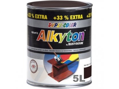 Alkyton RAL 8017 čokoládová hnědá antikorozní lesklá barva 2500ml
