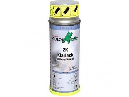 ColorMatic 2K dvojzložkový bezfarebný polomatny lak v spreji 200ml