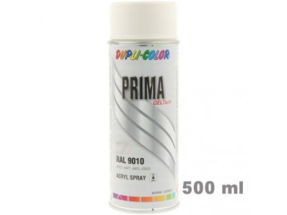 Dupli-Color Prima RAL 9010 bílá lesklá barva ve spreji 500 ml