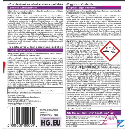 HG Odstraňovač vodního kamene na spotřebiče 500ml