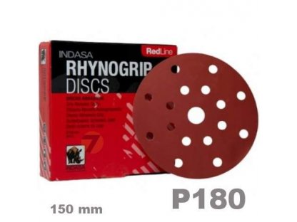 Disco Lija Velcro 150mm 17A INDASA RHYNOGRIP RED LINE P180 50 pcs
