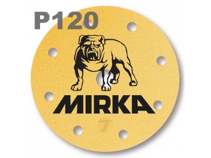 Papier abrasif Mirka Gold D150mm 9 trous Grip P120