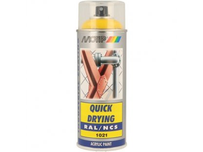 Motip Acrylic quick-drying Paint RAL 1021 Colza yellow glossy spray 400ml