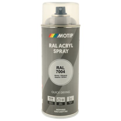 Motip Akril Gyorsan száradó festék RAL 7004 Jelzőszürke fényes spray 400 ml