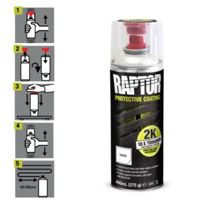 RAPTOR 2K Vernice protettiva aerosol bianca 400ml