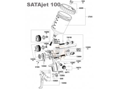 SATA stříkací pistole 100 B F HVLP 1,4