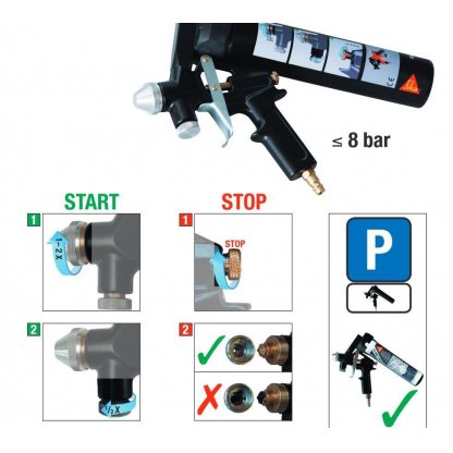 Pistola a spruzzo Sika Spraygun per spruzzare e sigillare le giunture della carrozzeria