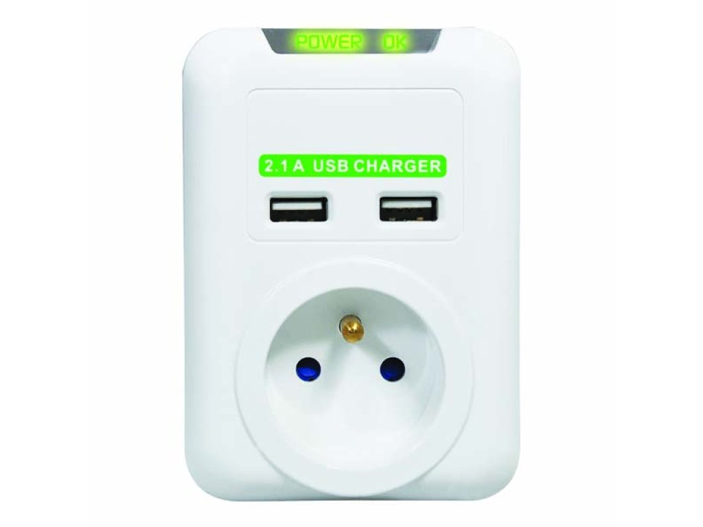 Bezkabelová přepěťová ochrana, 2x USB