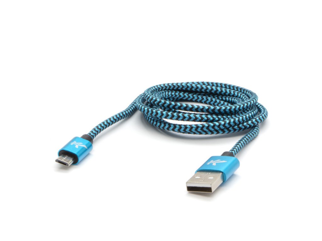 Kabel USB (2.0),2m,modrý micro USB A M- USB