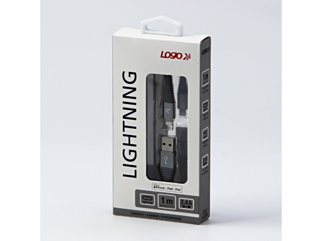 Kabel USB (2.0),C89,1m,stříbrný, USB A M- Apple Lightning