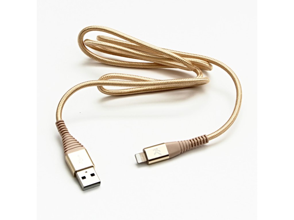 Kabel USB (2.0),C89,1m,zlatý,USB A M- Apple Lightning