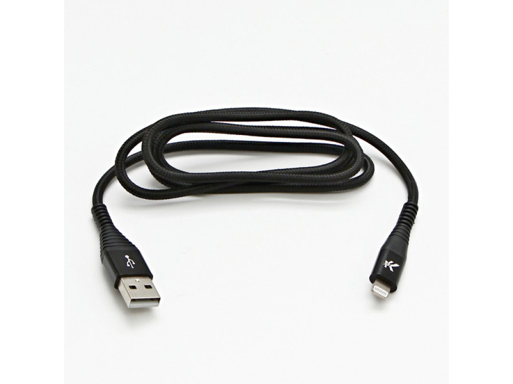 Kabel USB (2.0),černý,C89,1m, USB A M- Apple Lightning