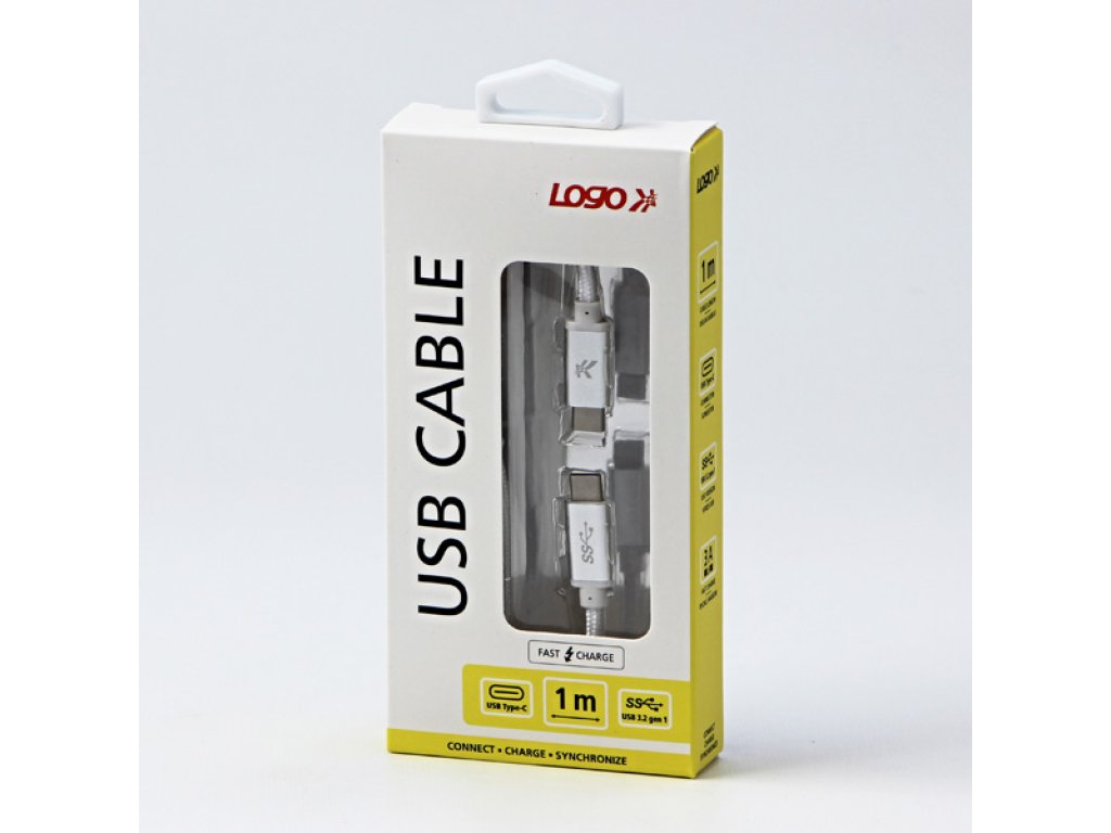 Kabel USB (3.2 gen 1),2m, bílý, USB C M - USB C M,