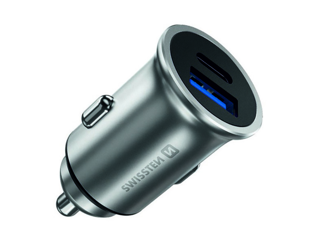 SWISSTEN, autonabíječka 36W, USB-C,USB-A