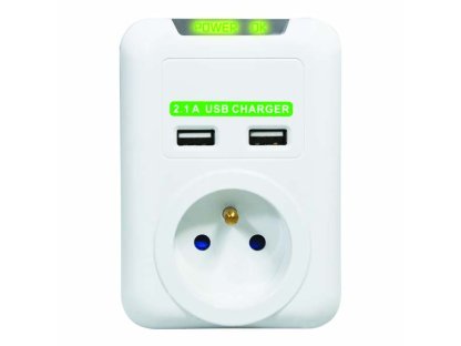Bezkabelová přepěťová ochrana, 2x USB