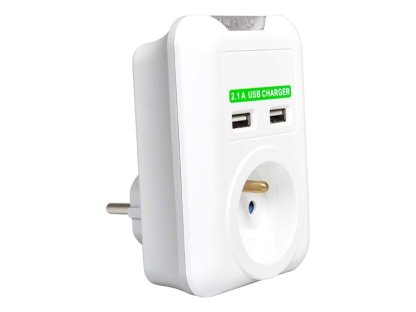 Bezkabelová přepěťová ochrana, 2x USB