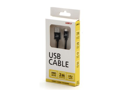 Kabel USB (2.0),2m,černý,micro USB A M- USB