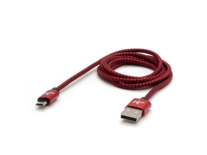 Kabel USB (2.0),2m,červený,micro USB A M- USB