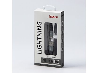 Kabel USB (2.0),C89,1m,stříbrný, USB A M- Apple Lightning