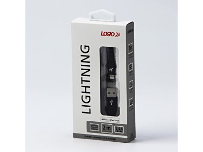 Kabel USB (2.0),C89,2m,černý USB A M- Apple Lightning
