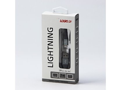 Kabel USB (2.0),C89,2m,stříbrný USB A M- Apple Lightning