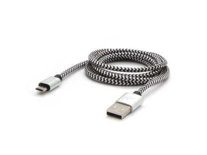 Kabel USB (2.0),m,stříbrný, micro USB A M- USB