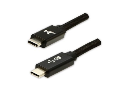 Kabel USB (3.2 gen 1),1m, černý, USB C M - USB C M,