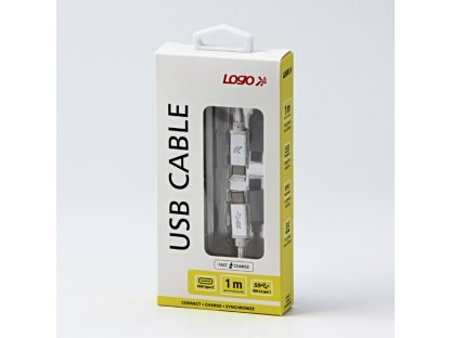 Kabel USB (3.2 gen 1),2m, bílý, USB C M - USB C M,