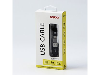 Kabel USB (3.2 gen 1), 2m, černý, USB A M- USB C M
