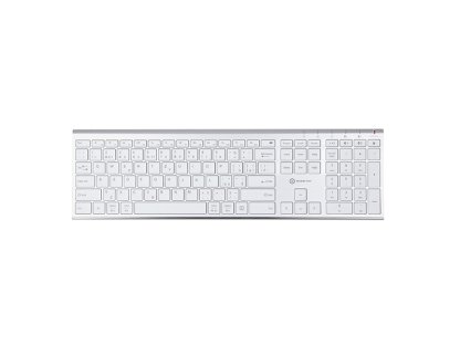 Powerton UltraSlim, stříbrná klávesnice integrovaná, CZ/SK, Multi-Device typ 2.4 GHz Dongle + Dual Bluetooth, bezdrátová,