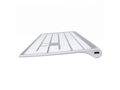 Powerton UltraSlim, stříbrná klávesnice integrovaná, CZ/SK, Multi-Device typ 2.4 GHz Dongle + Dual Bluetooth, bezdrátová,