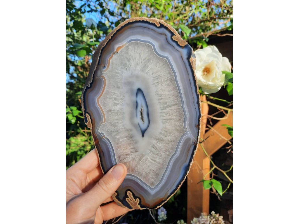 Agate with Crystal  Flat 23cm