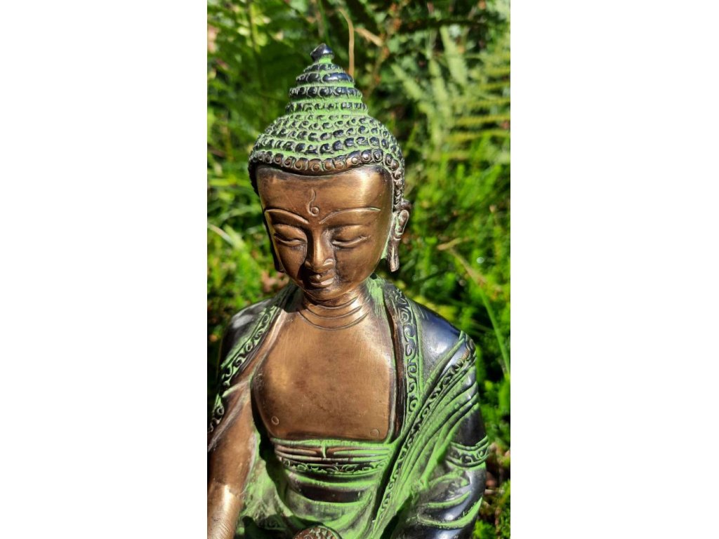 Buddha zeleny Meditace socha 24cm