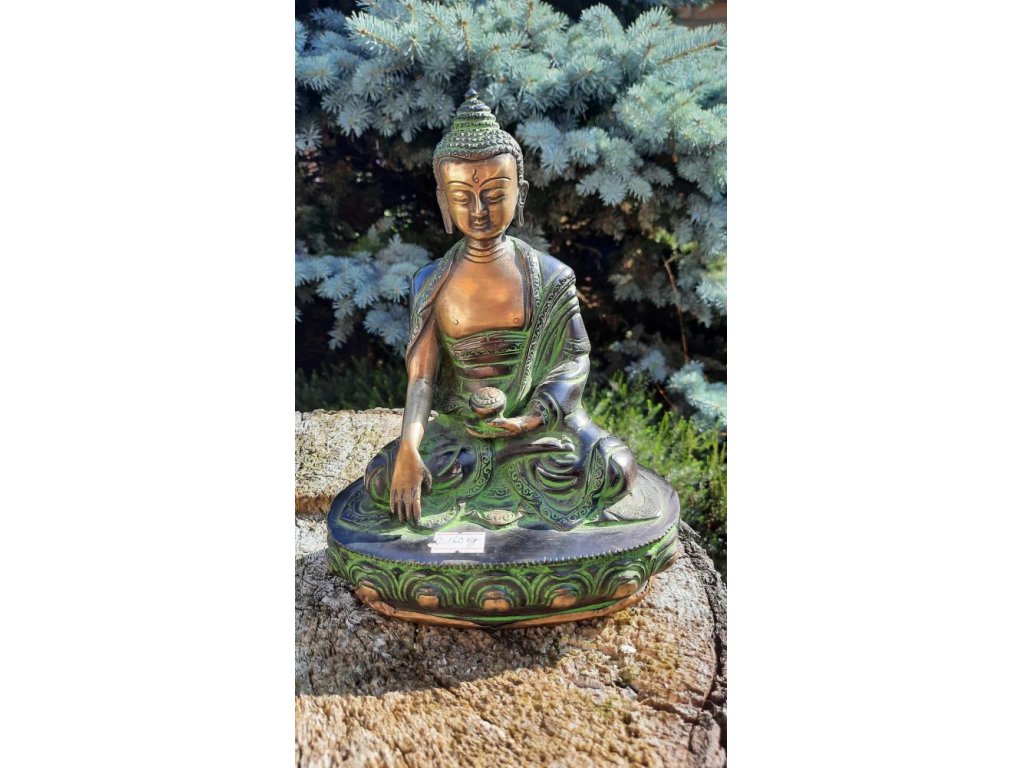Grünes Buddha Meditation 24cm