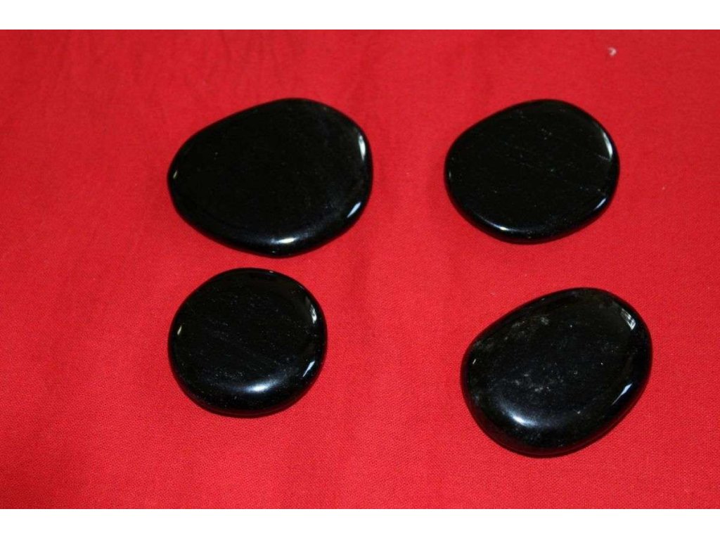 Černy/Black Obsidian ,flat,plochy,3-4cm