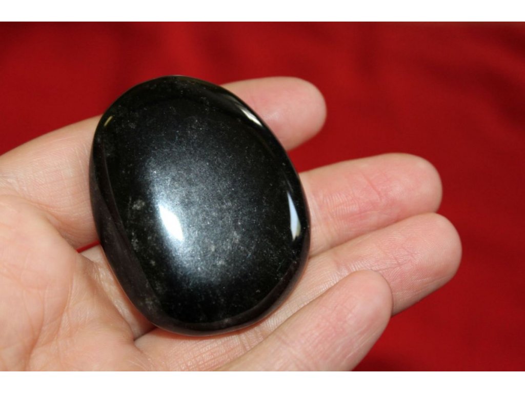 Černy /Black Obsidian ,flat,plochy,4-5cm