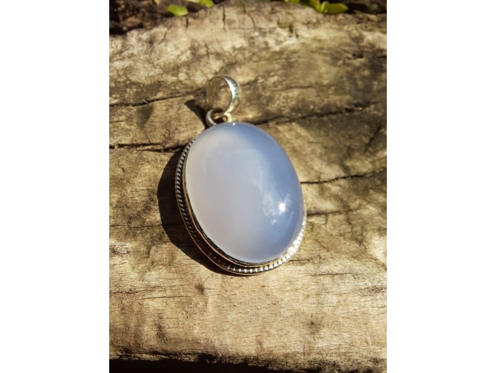 Blue Lace Agate pendant im Silber,Střibro 3,5cm