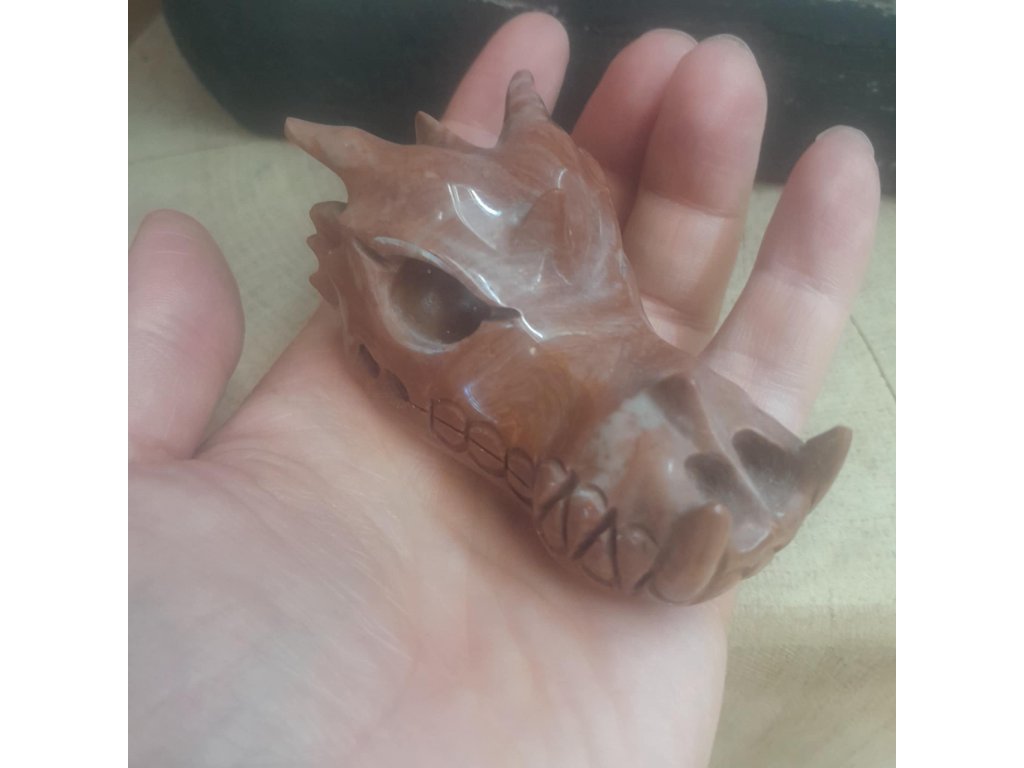 Drak červeny Jaspis dřevo  8cm