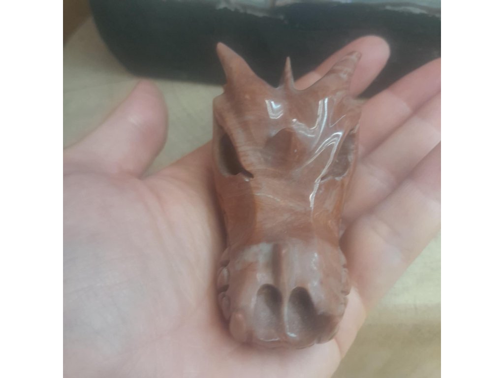 Drak červeny Jaspis dřevo  8cm