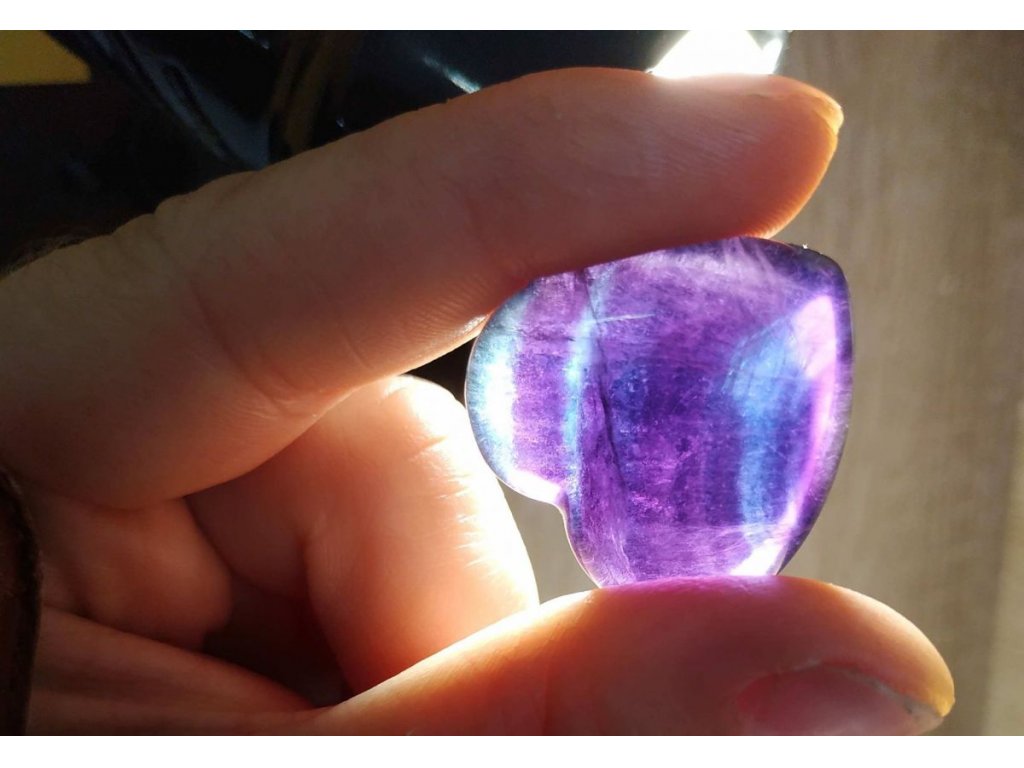 Fluorite Srdce,Heart,Fialovy/Purple,3cm