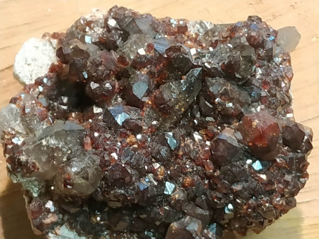 Granat,Garnet,Spessartin s Zahněda/with Smokey quartz/Rauch quartz 6cm