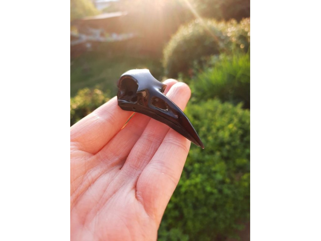 Raven black obsidian 6 cm drilled special