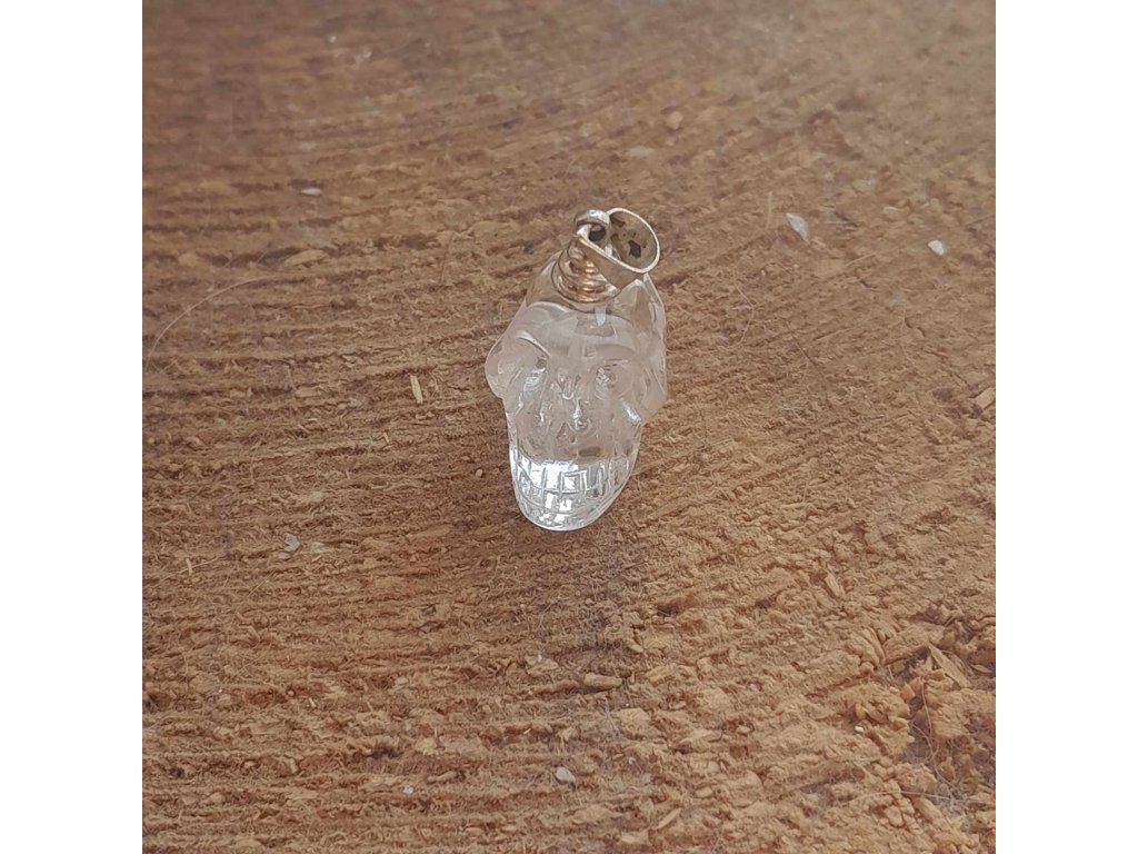 Himalaya Kristal Schädel silber Anhänger  speziel Facettiert Selten 1,5cm