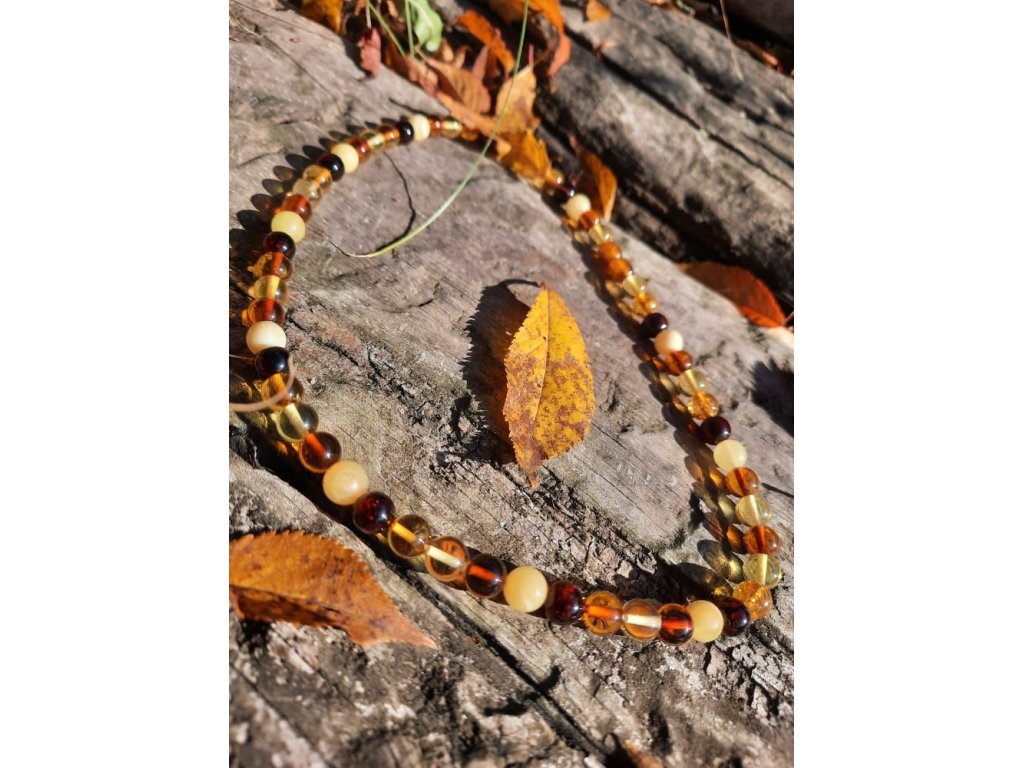 Amber necklace multicolour 6cm