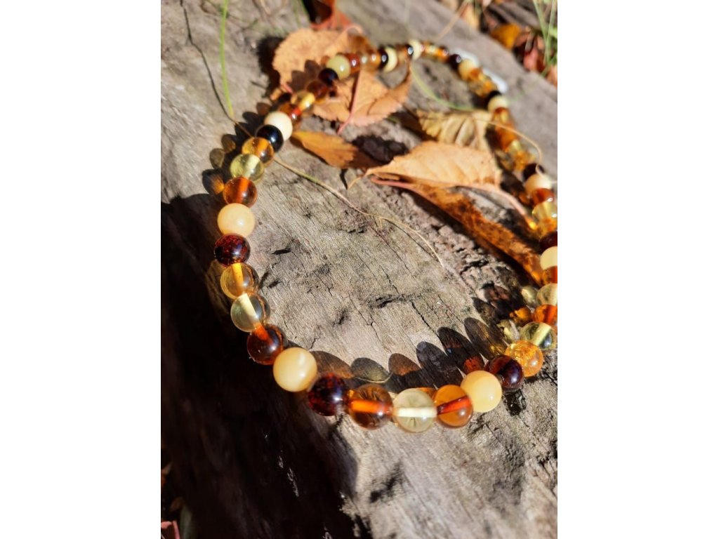Amber necklace multicolour 6cm