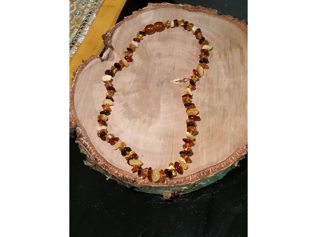 Amber chip stone Necklace for babe from 1-3 years old 36cm