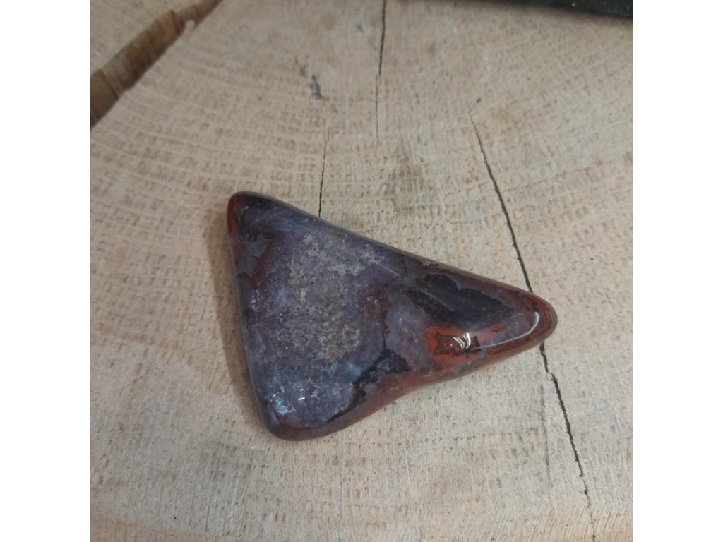 Jaspis s Achát s Amethyst Česky  trojuhelnik plochy 5cm
