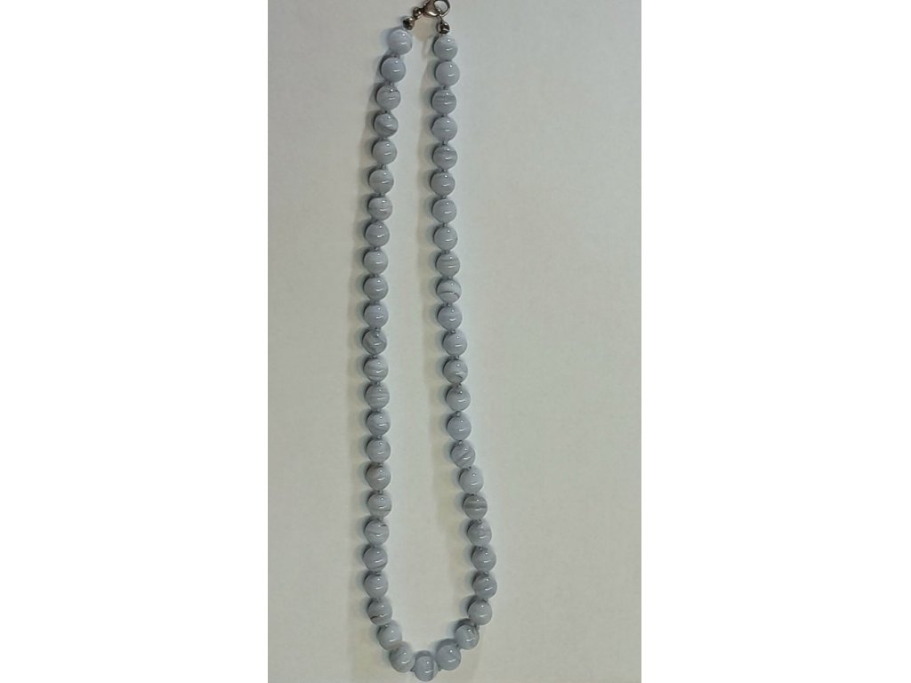 Korale/Necklace/Halskette, chalcedon, količky 10mm,beaded