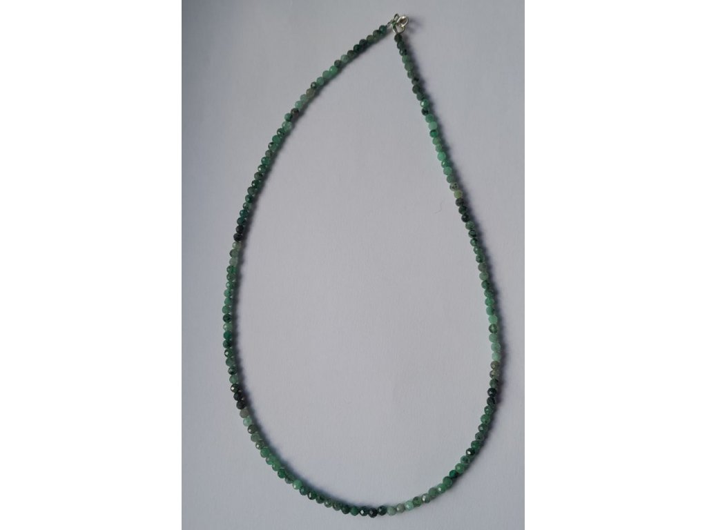 Korale/Necklace/Halskette Smaragd/Emerald 4mm facetovany/55cm